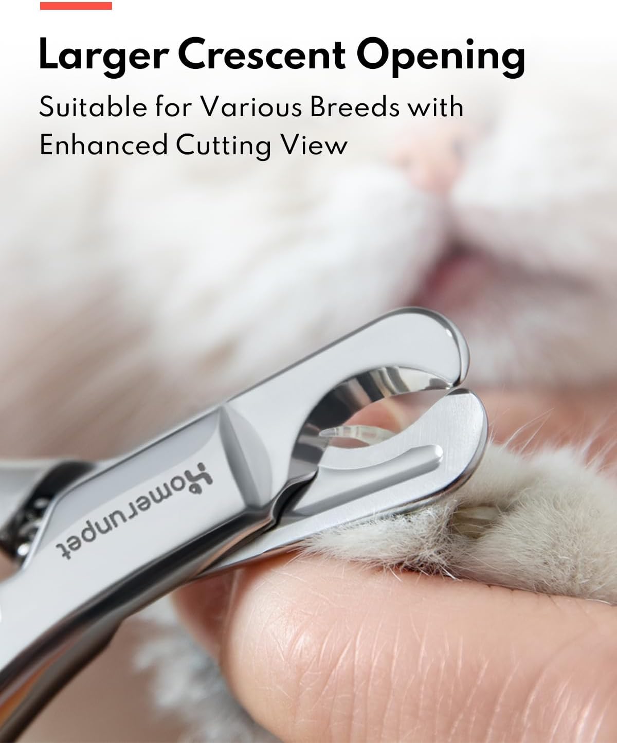 HomeRunPet Cat Nail Clippers Martensite Steel, Safe & Solid Professional Pet Nail Clippers for Cats Small Dogs with Sharp Blade, Non-Slip Handles, Easy for Claw Care at Home-3