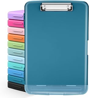 Sooez Clip Boards 8.5x11 with Storage, High Capacity Storage Clipboard, Nursing Clipboard Folder with Pen Holder, Heavy Duty Plastic Clipboard with Low Profile Clip, Clipboard Binder for Teacher, Work