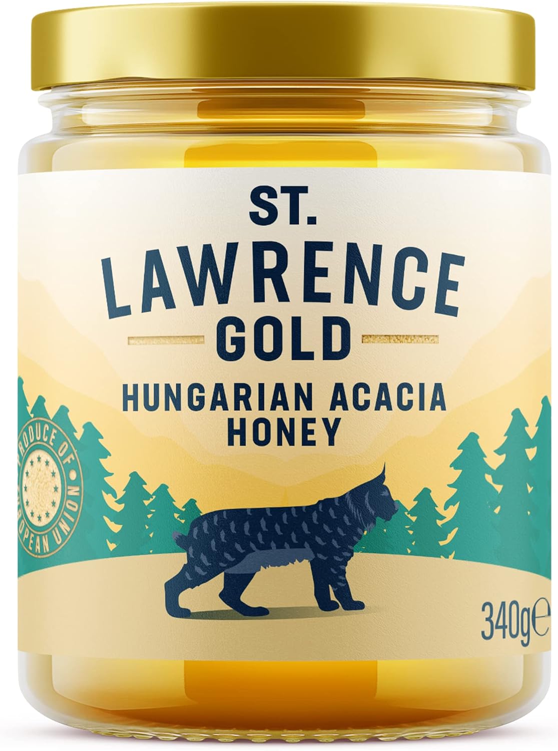 St Lawrence Gold Hungarian Acacia Honey 340g – Light and Delicate, Pure and Natural Honey – Delicious Light, Mild Flavour – Raw Honey Natural Sweetener-0