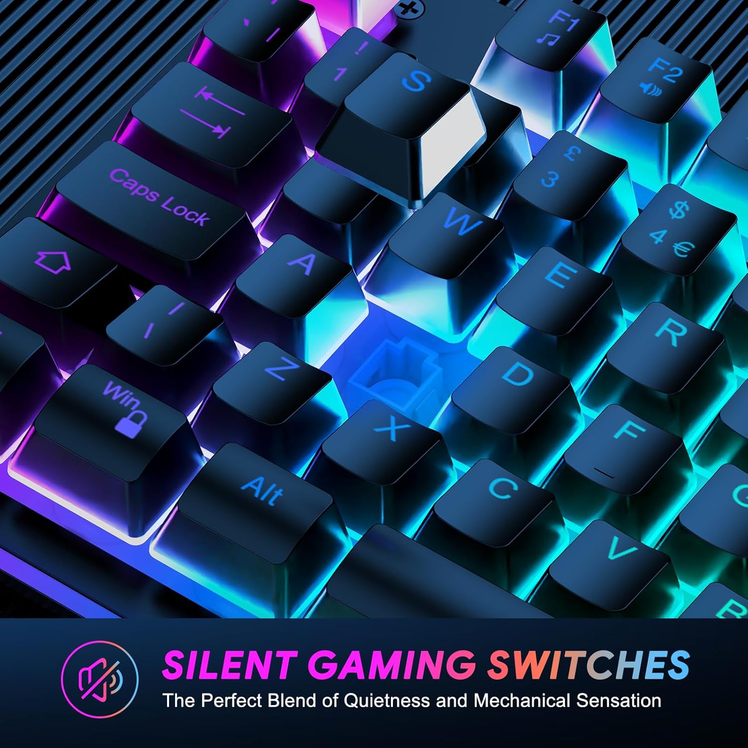 TECURS Gaming Keyboard Wired, RGB Backlit, Customizable Actuation, Anti Ghosting Silent Keyboard, 105 Keys Full Size Ergonomic Waterproof Keyboard for PC Gamers, QWERTY Layout-8