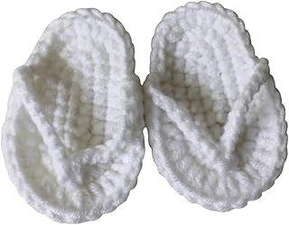 1 Pair Baby Newborn Props Newborn Baby Slippers Baby Photo Props Baby Photography Props Crochet White Children's Shoes Baby Slippers