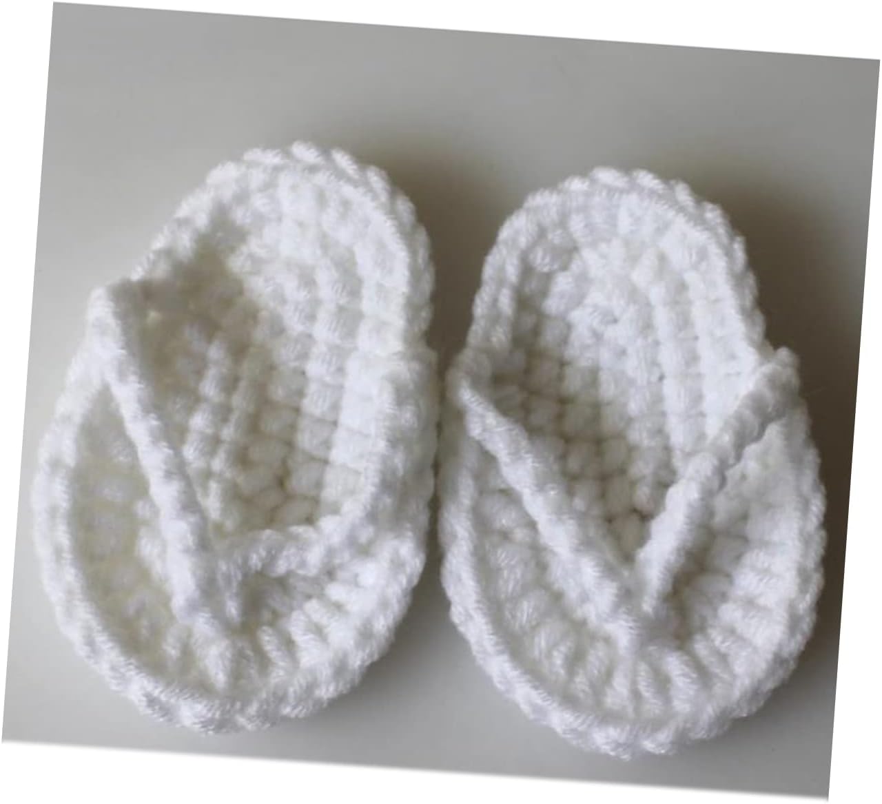 1 Pair Baby Newborn Props Newborn Baby Slippers Baby Photo Props Baby Photography Props Crochet White Children's Shoes Baby Slippers-2