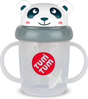 TUM TUM Tippy Up Free Flow Sippy Cup (No Valve), Sippy Cup for Toddlers, 200ml, BPA Free (Pip Panda S3)