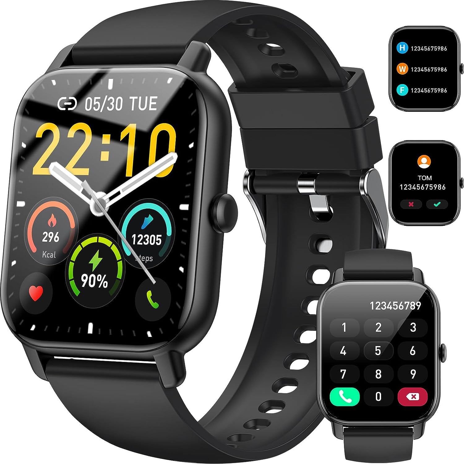 Smart Watch for Men Women Answer/Make Calls, 1.85" Smartwatch, Fitness Watch with Heart Rate Sleep Monitor, Step Counter, 100+ Sports, IP68 Waterproof Fitness Smartwatches Compatible with Android IOS-0