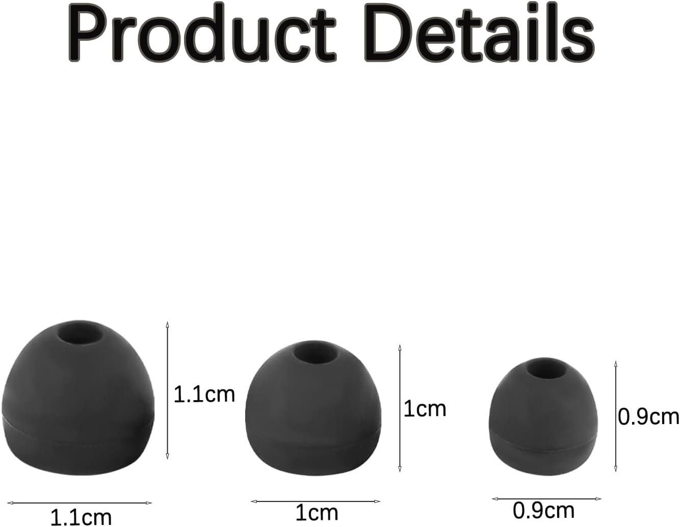 Silicone Earbuds 3 Sizes(S/M/L), 6 Pairs Replacement Earbud Tips for In-Ear Headphones, Earphone Tips Ear Tips for Premium Noise Isolation (Black)-1