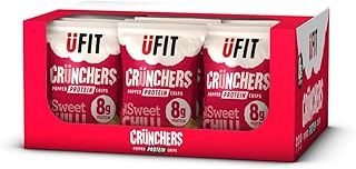 UFIT Crunchers Popped Chips, High Protein Healthy Crisps - Thai Sweet Chilli Flavour (Box of 18 x 35g)