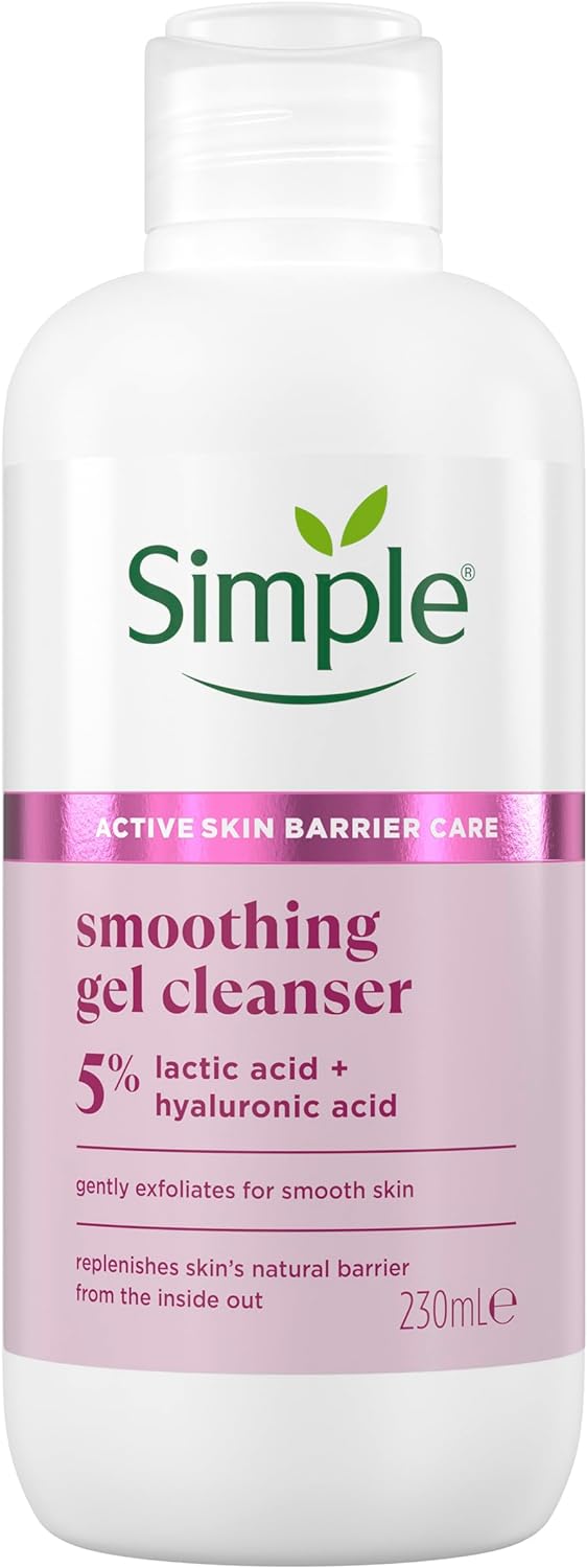 Simple Smoothing Gel Cleanser Face Cleanser Suitable for Even the Most Sensitive Skin with 5% Lactic Acid and Hyaluronic Acid 230 ml-0