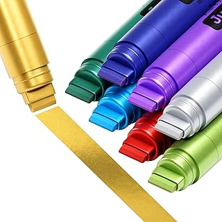 ARTISTRO 8 Metallic Jumbo Markers, Acrylic Markers with 15mm Jumbo Felt Tip for Rock, Wood, Canvas, Ceramic, Glass & More - Acrylic Paint Markers for Murals Posters Art Journals Tagging Calligraphy