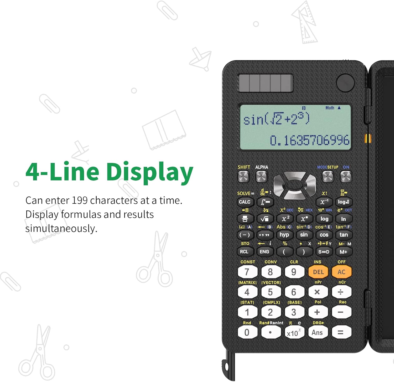 NEWYES Engineering Scientific Calculator with Writing Tablet, 417 Function with Solar Battery, Professional Upgraded 991ES Plus Calculator Portable Notepad Back to School Supplies for Student, Teacher-2