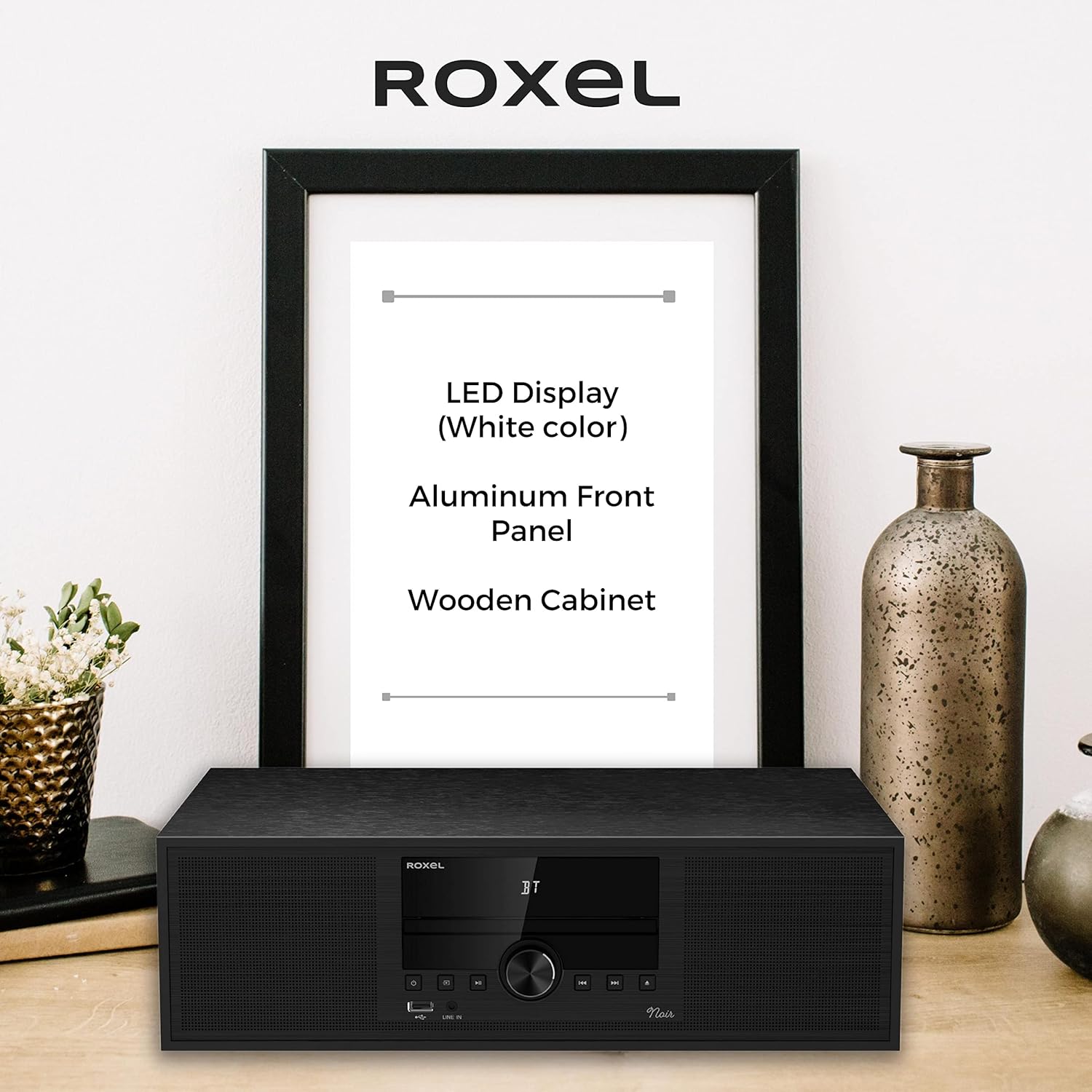 Roxel Noir All-In-One Micro Hi-Fi System and DAB Radio, Compact, CD Player with FM and DAB+ Digital Radio, Wireless BT, USB, MP3, AUX in, Stereo speakers, Remote Control Included-7