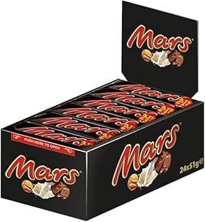 Mars Chocolate Bars | 24 Bars of 51 g| Milk Chocolate | Bulk Gift Treat Office Box (2 Boxes (48 Bars))