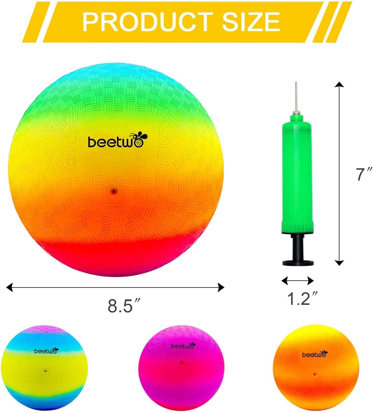 Beetwo Kickball, Softball, Soccer, 8.5 Inches, Set of 4, Multicoloured-2