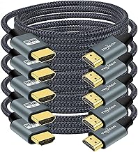 Twozoh 4K HDMI Cable 1M 5 Pack, Nylon Braided High Speed HDMI to HDMI Lead Support 18Gbps PC, Projector, HDTV, Xbox