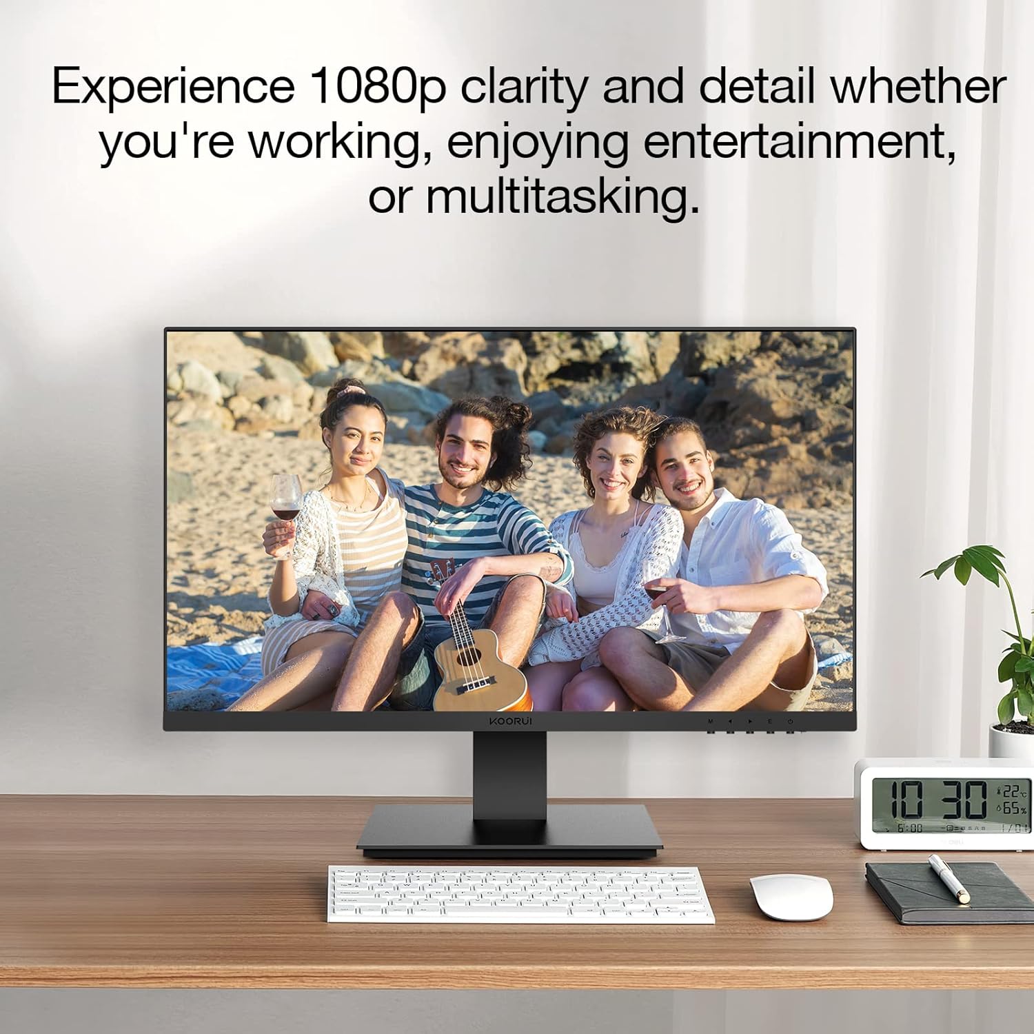 KOORUI 27 Inch FHD Monitor, Computer Monitor(1080P, 75HZ, HDMI+VGA, 99% SRGB, 5ms Response, Eye Care) Virtually Borderless Design Display Monitor-3