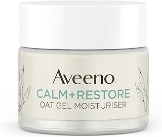 Aveeno Face Calm+Restore Oat Gel Moisturiser (1x 50ml), Face Moisturiser to Instantly Soothe and Replenish the Skin's Moisture Barrier, Intensely Nourishing Day Cream, Tested on Sensitive Skin