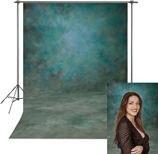 5x7ft Abstract Photography Backdrop Microfiber Retro Green Portrait Photography Photo Background Studio Props (5X7FT)