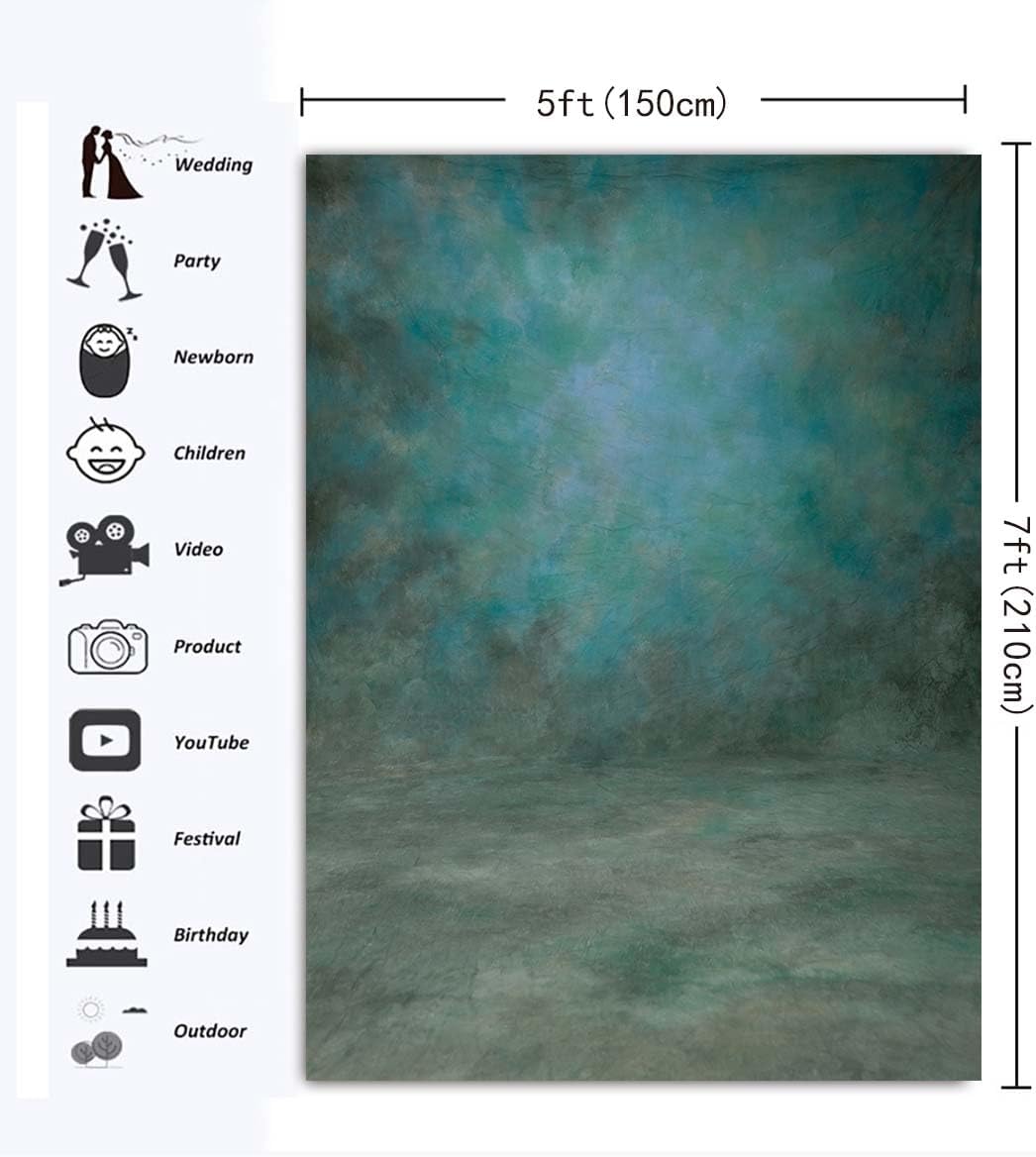 5x7ft Abstract Photography Backdrop Microfiber Retro Green Portrait Photography Photo Background Studio Props (5X7FT)-6