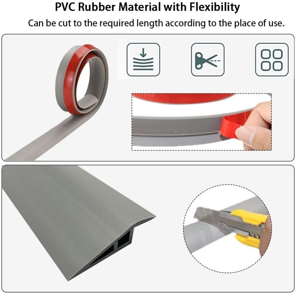 2M PVC Rubber Wheelchair Ramp Self Adhesive,Threshold Reducer,Door Floor Threshold Transition Strip,Butt Up Threshold-Moldings Trim for Doorways Carpet Floor Tile Edge Scooter(1.5cm,Black)-3