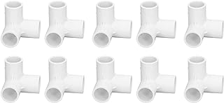 3 Way Pipe Fittings, 3 Way PVC Pipe Fittings, Elbow Joint Plastic Right Angle Tee Corner Connector 20mm Inner Diameter 10PCS for, 3 Way Pipe Fittings (White)