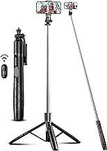 71" Phone Tripod & Selfie Stick, All in One Extendable Cell Phone Tripod with Wireless Remote, Tripod Stand for iPhone & Travel Tripod 360° Rotation Compatible with iPhone Android Phone, Camera