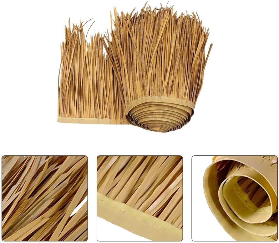 DOITOOL Straw Roof Thatch, Grass Roof, Palm Thatch Roll, Artificial Straw Roll for Garden Patio Party Tiki Bar Decorations-4