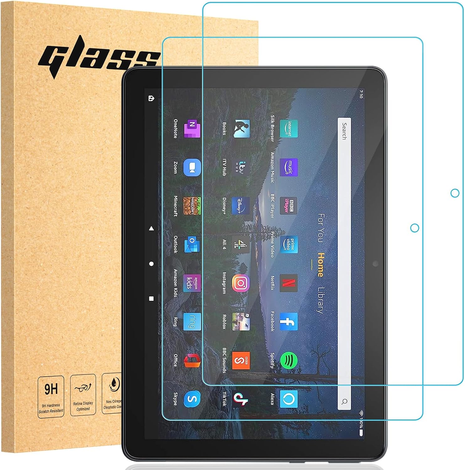 Whioltl [2 Pack Tempered Glass Film for Fire HD 10 and Fire HD 10 Plus 10.1" (11th generation, 2021), Clear Screen Protector Compatible with Fire HD 10 Kids/Fire HD 10 Kids Pro tablet, Anti-Scratch-0