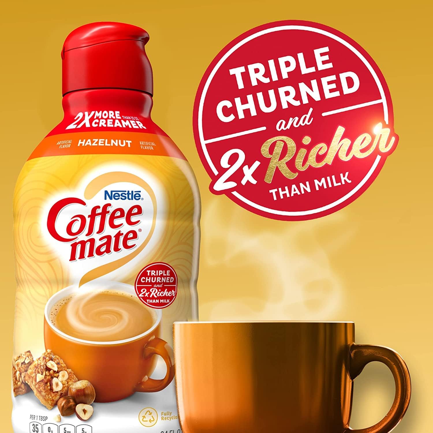 Nestle Coffee mate Hazelnut Liquid Coffee Creamer - 64 fl oz (1.89L)-2