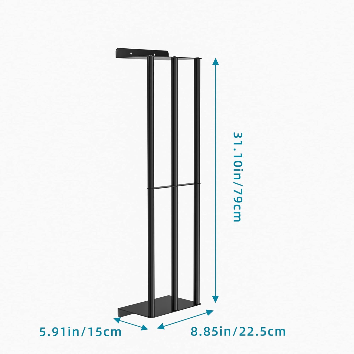 Susswiff Towel Racks for Bathroom, Towel Storage Wall Mounted, Rolled or Folded Towel Holder with 3 Bars, Sturdy and Large Capacity, Matte Black, Suitable for Bathe Towels and Hand Towels-4