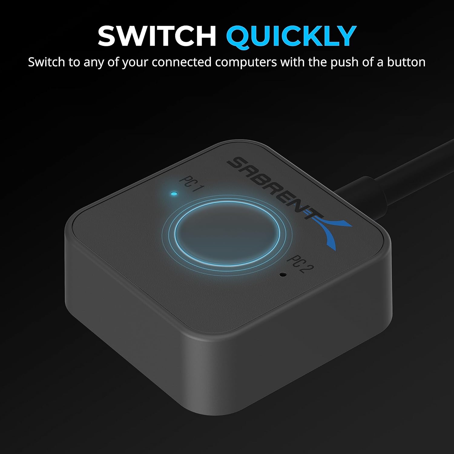 SABRENT Thunderbolt 4 KVM Switch, peripheral sharing with 3x Thunderbolt 4 USB C 40Gbps, 2x USB-C Charging 60W (PD 3.0) | 4x USB type A 3.2x2 10Gbps | Supports 4K@144Hz / 8K@60Hz DSC (SB-TB4K)-4