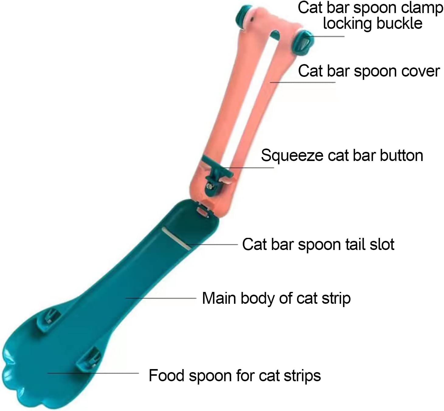 TITA-DONG Cat Claw Shaped Cat Strip Squeeze Spoon, Delectables Lickable Cat Treats Spoon, Wet Treat Cat Feeder Spoon Treat Squeeze Spoon for Lickable Wet Cat Treats Liquid Snack Feeding(blue+pink)-4