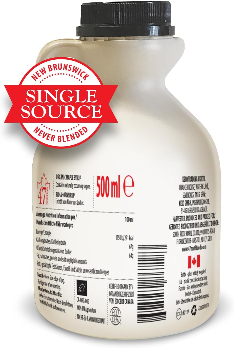 47° North Canadian Organic Single Source Maple Sryup Very Dark Strong 500ml-1