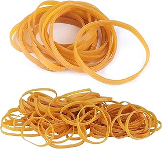 Elastic Bands Heavy Duty 100Pcs Thick rubber bands100x5mm Natural Strong Money Elastic Bands Wide Rubber Band Stationary Stretchable Bands for Home School Office Workshop Accessories,Yellow