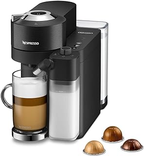 De'Longhi Nespresso Vertuo Lattissima ENV300.B, Automatic Coffee Machine with Automatic Milk Frother, Single-Serve Capsule Coffee Machine, 5 Cup Sizes, 1500W, Matt Black & Glossy