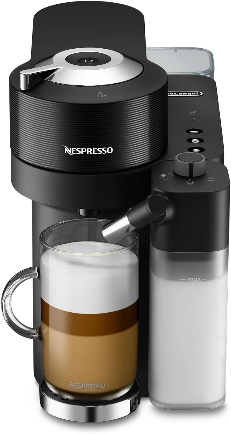 De'Longhi Nespresso Vertuo Lattissima ENV300.B, Automatic Coffee Machine with Automatic Milk Frother, Single-Serve Capsule Coffee Machine, 5 Cup Sizes, 1500W, Matt Black & Glossy-10