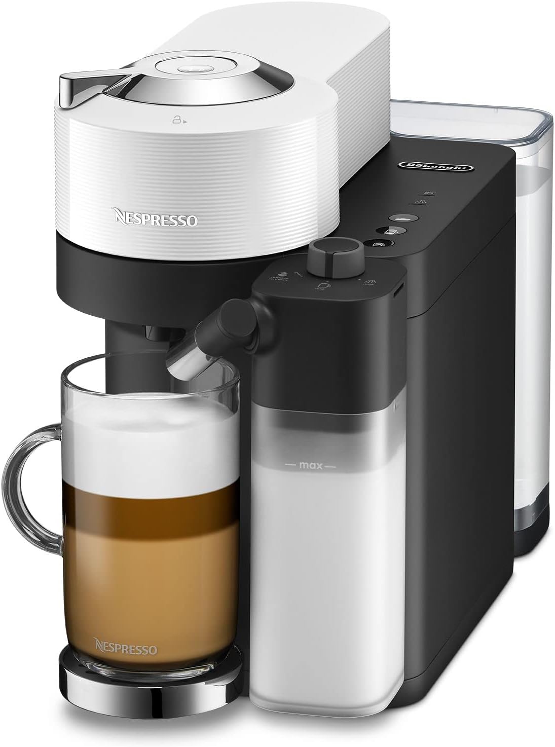 De'Longhi Nespresso Vertuo Lattissima ENV300.W, Automatic Coffee Machine with Automatic Milk Frother, Single-Serve Capsule Coffee Machine, 5 Cup Sizes, 1500W, Matt White & Glossy-9