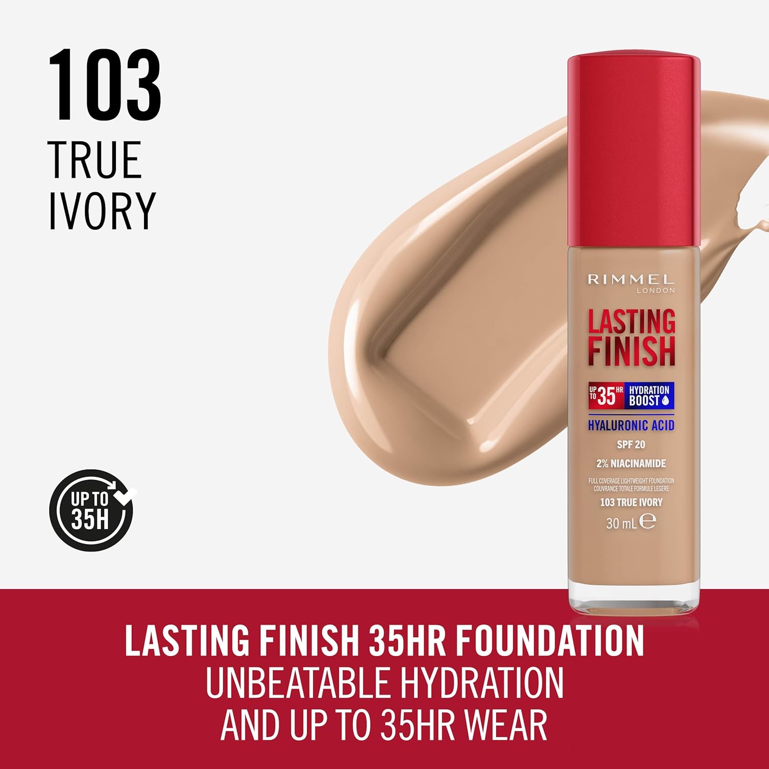 Rimmel Lasting Finish 35 Hour Foundation - 103 True Ivory-1