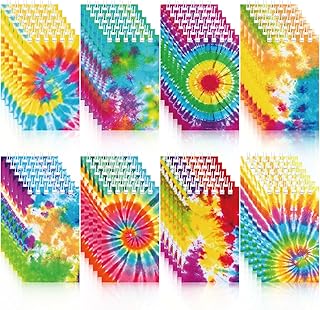 Zonon 48 Pieces Mini Tie Dye Notepads Tie Dye Party Favors Art Party Spiral Pocket Notebooks Fun Coil Mini Notepads for Kids Tie Dye Birthday Party Goodie Bag Fillers Classroom Rewards, 8 Style