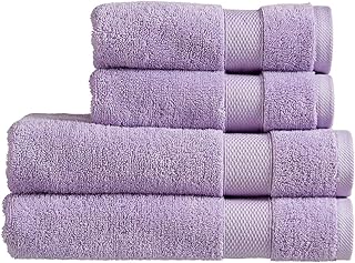 Christy Refresh Towel Set | Set of 4 | 2 Bath 2 Hand | Quick Dry | Tonal and Stylish | Soft Absorbent Bathroom Towels | 100% Cotton 550GSM | Machine Washable | Lilac Petal