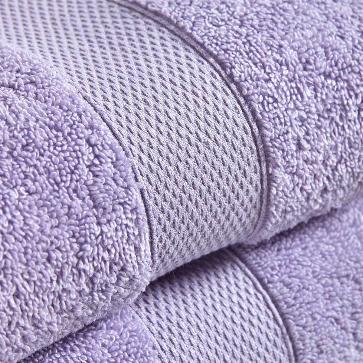 Christy Refresh Towel Set | Set of 4 | 2 Bath 2 Hand | Quick Dry | Tonal and Stylish | Soft Absorbent Bathroom Towels | 100% Cotton 550GSM | Machine Washable | Lilac Petal-2