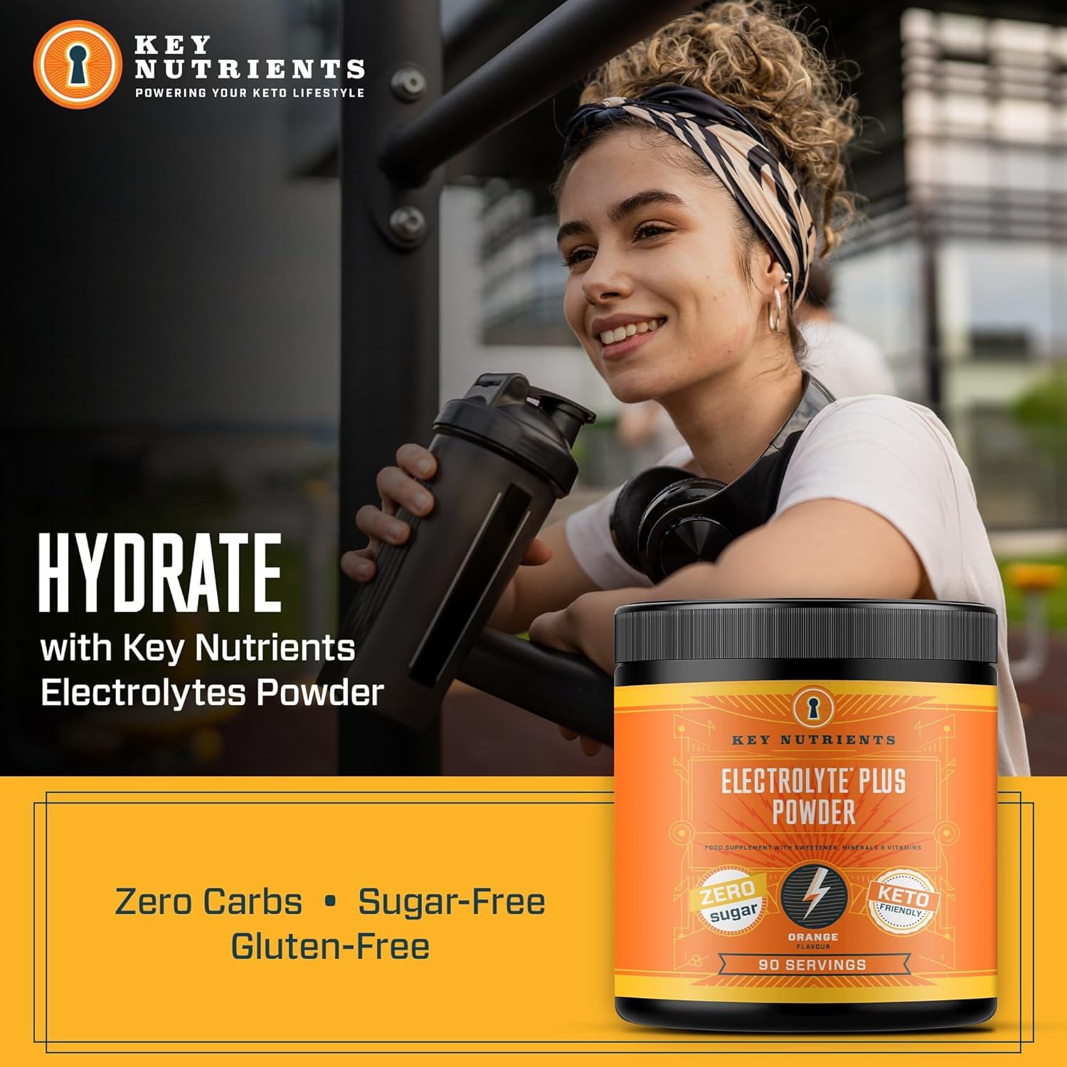 Key Nutrients Electrolytes Powder - Tangy Orange Drink Mix 90 Servings - Sugar Free, Gluten Free, Zero Calories - Keto: Magnesium-1