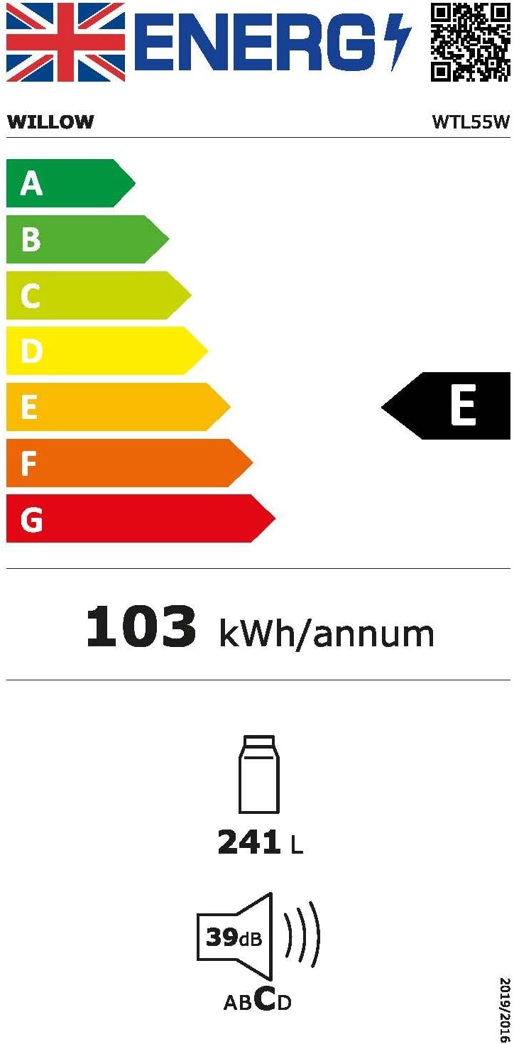 Willow WTL55W 241L Freestanding Tall Larder Fridge with Mark-Proof Finish, Adjustable Thermostat, 2 Year Manufacturer’s Warranty - White-9