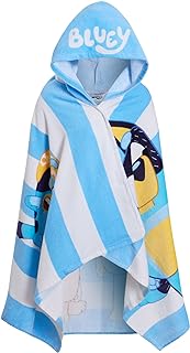 Bluey Hooded Towel Boys Girls Poncho 100% Cotton Kids Beach Towel Bath Towel Swimming Wrap Changing Robe