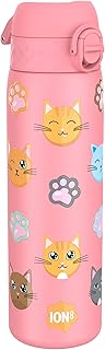 Ion8 Water Bottle, Leak Proof, Easy to Open, Secure Lock, Dishwasher Safe, BPA Free, Hygienic Flip Cover, Carry Handle, Easy Clean, Odour Free, Cats Design