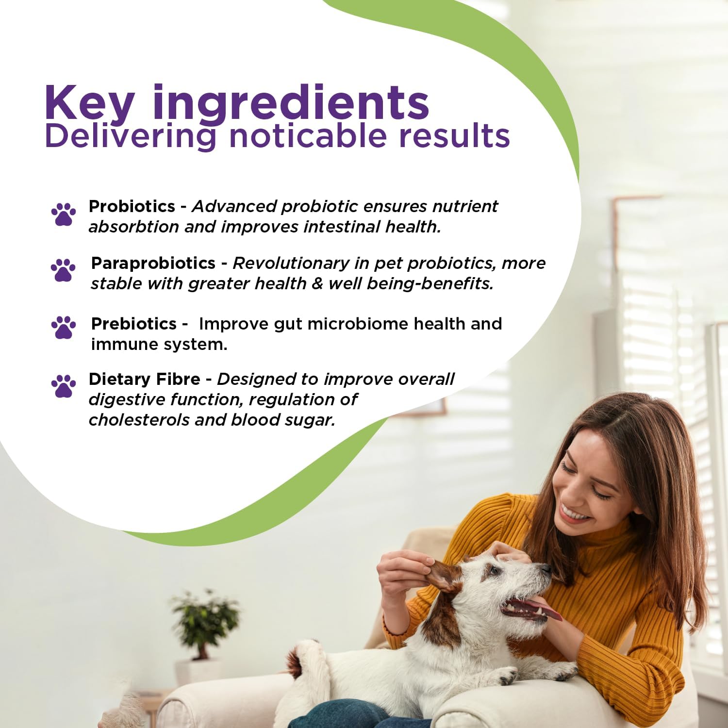 RenaSan Dog Probiotic, Digestion & Fibre (108g) – improve bowel function, stool quality, supports immunity, improves health, easy to administer powder, created by senior vets & nutritionists-2