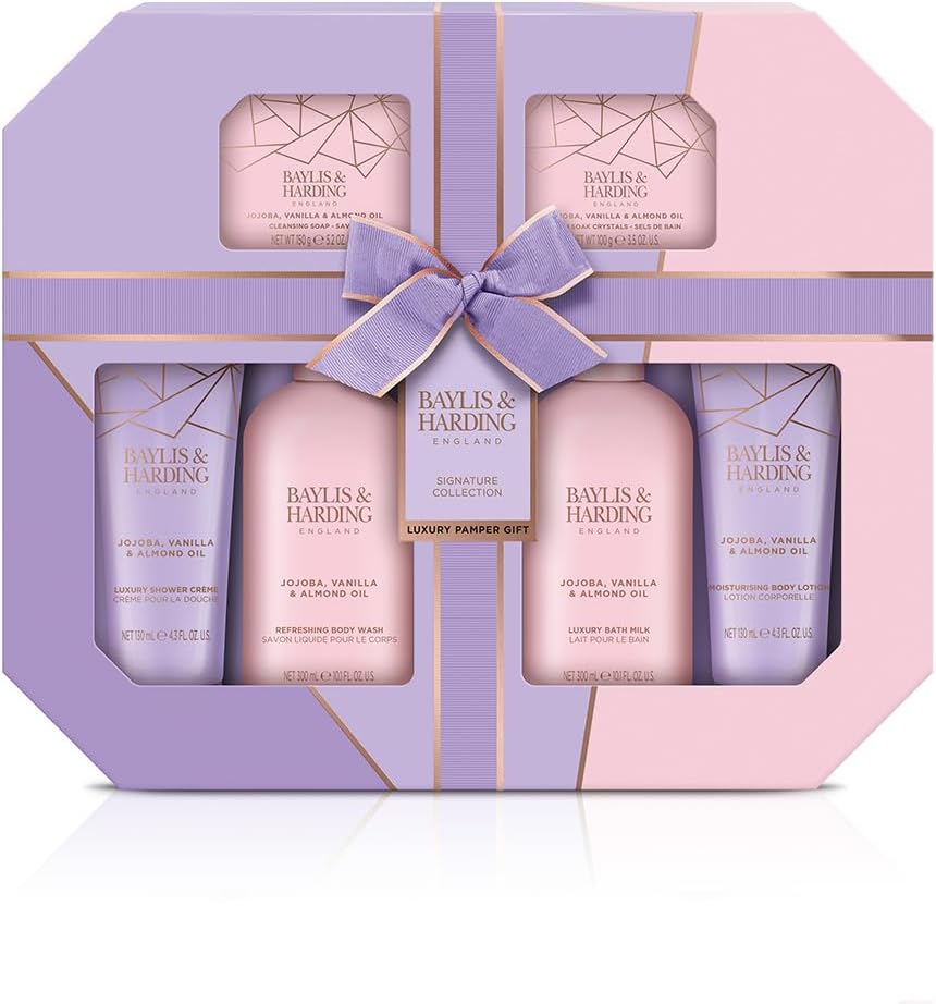 Baylis & Harding Jojoba, Vanilla & Almond Oil Ultimate Bathing Large Gift Set (Pack of 1) - Vegan Friendly-1