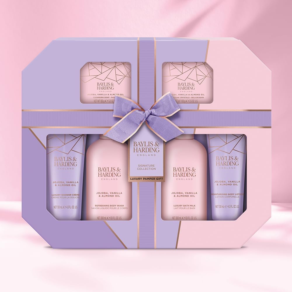 Baylis & Harding Jojoba, Vanilla & Almond Oil Ultimate Bathing Large Gift Set (Pack of 1) - Vegan Friendly-6