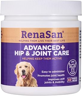 RenaSan Advanced Hip & Joint care (108g)– reduces inflammation, stiffness & improves joint function, easy to administer powder, created by senior vets & nutritionists, prevention or older/stiff dogs