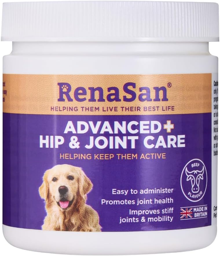 RenaSan Advanced Hip & Joint care (108g)– reduces inflammation, stiffness & improves joint function, easy to administer powder, created by senior vets & nutritionists, prevention or older/stiff dogs-0