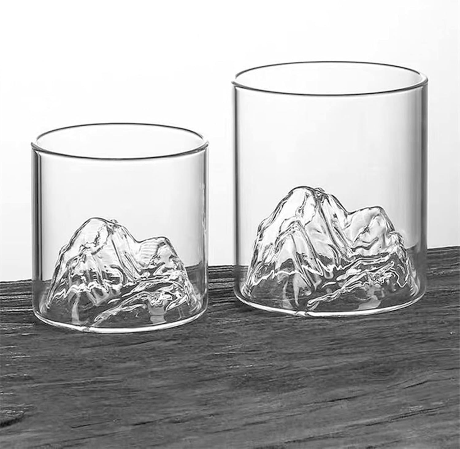 TITA-DONG Mountain Rocks Glass, Drinking Glasses, Clear Japanese Whiskey Glasses Set, Whiskey Glasses Set of 2 with Mountain Imprint, Bourbon Glasses for Scotch Cognac, Bourbon, Cocktails, Rum(2PCS)-7