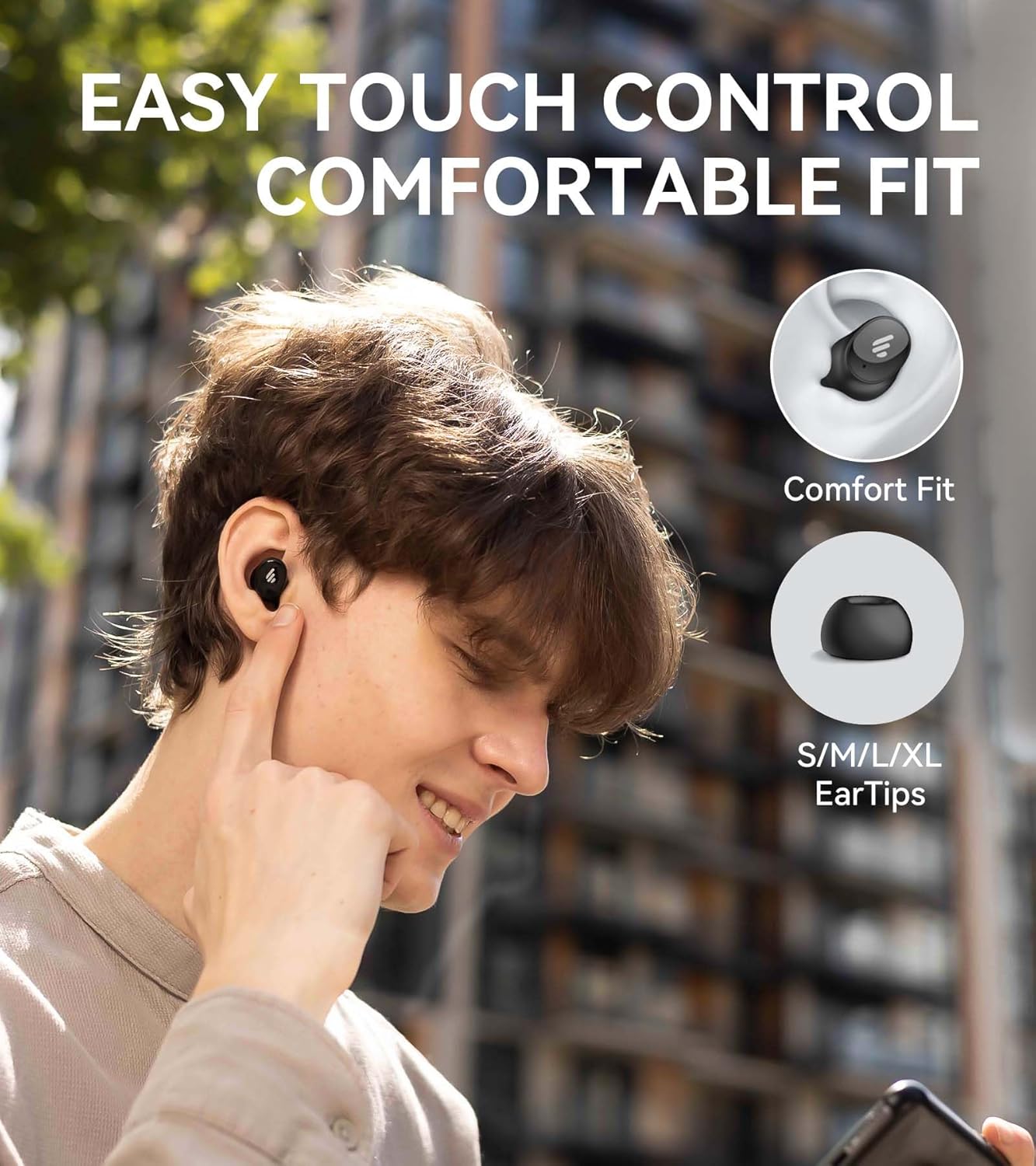 Edifier TWS1 Pro 2 Active Noise Cancellation Earbuds, 42dB Depth ANC, AI-Enhanced Calls with 4 Mics, in-Ear Detection, Fast Charging, Game Mode, Custom EQ, True Wireless Bluetooth 5.3 Earbuds - Black-5